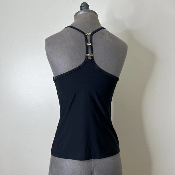 ELIZA AUDLEY Black Athletic Racerback Push Up Top Built in Bra Small - Picture 5 of 8